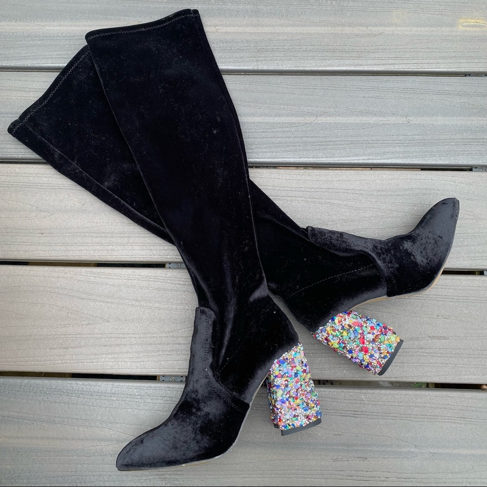 Knee-high black boots